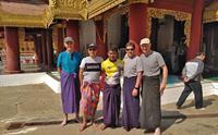 Guide Min Thiha with some of his travellers in Myanmar
